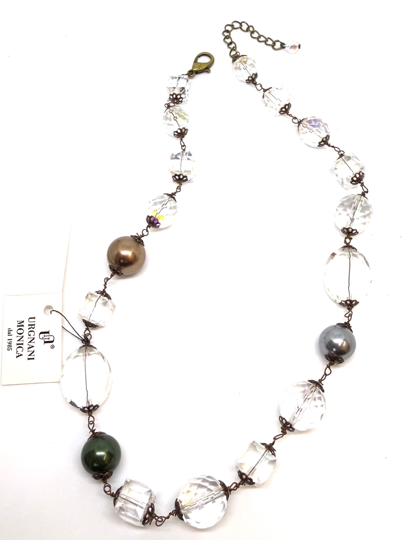Collana retrò con particolari  in cristall0, - immagine 7