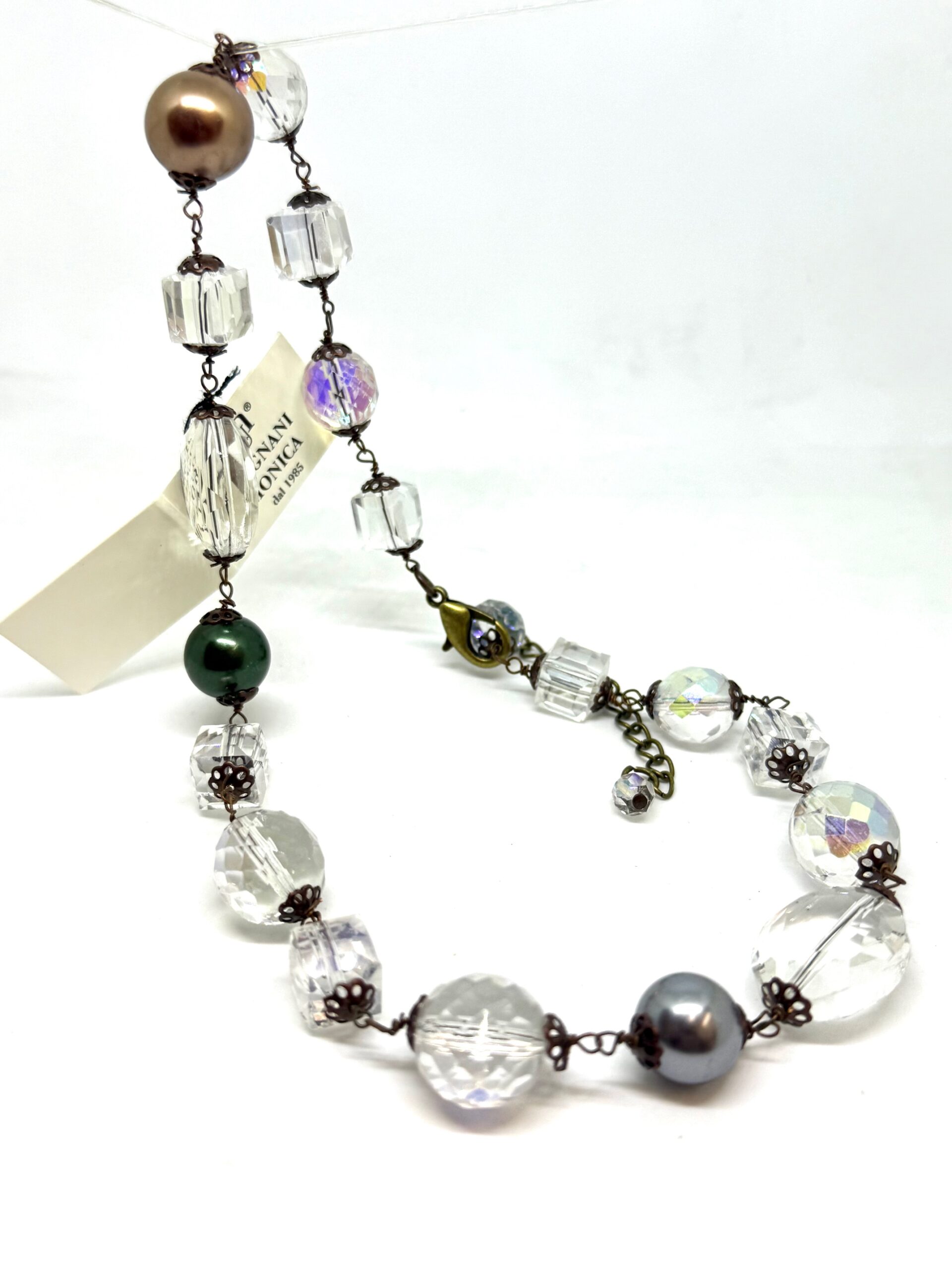 Collana retrò con particolari  in cristall0, - immagine 4