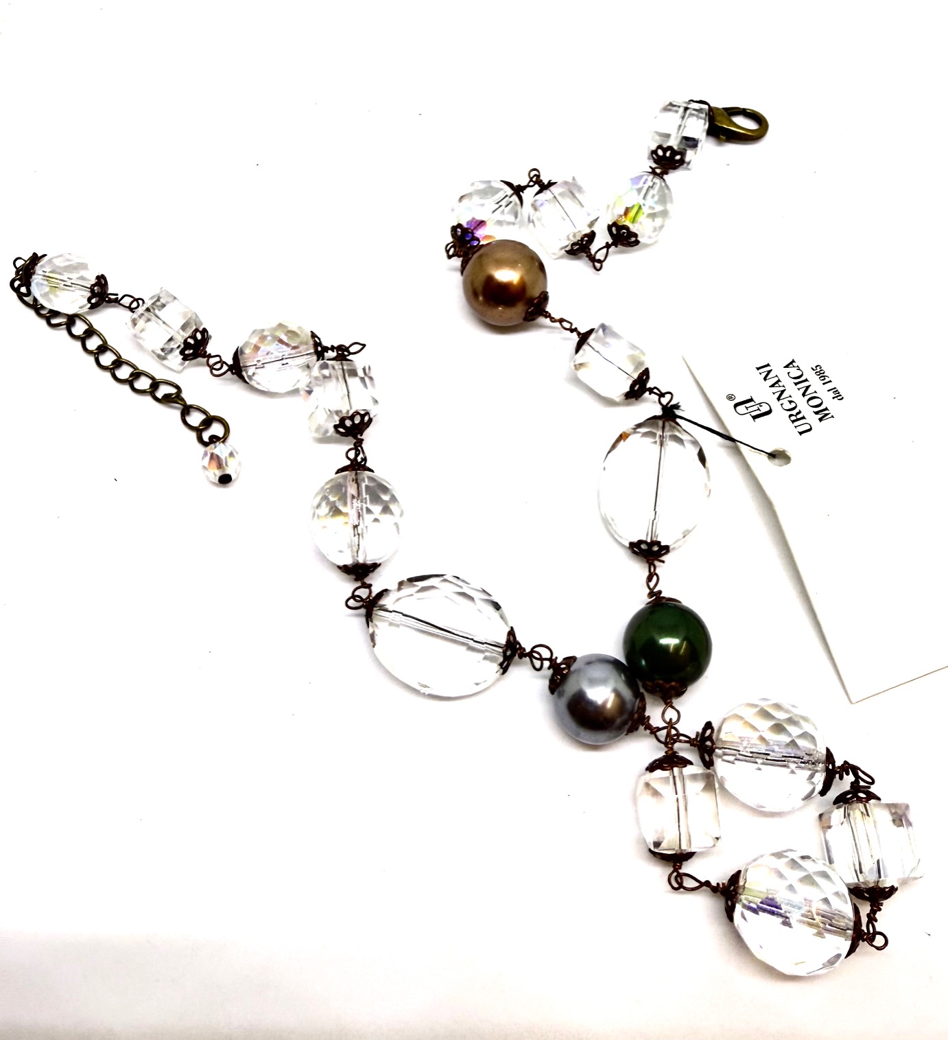Collana retrò con particolari  in cristall0, - immagine 2