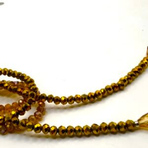 Collana in cristallo topazio, design ad anelli circolari con gocce cristallo champagne.
